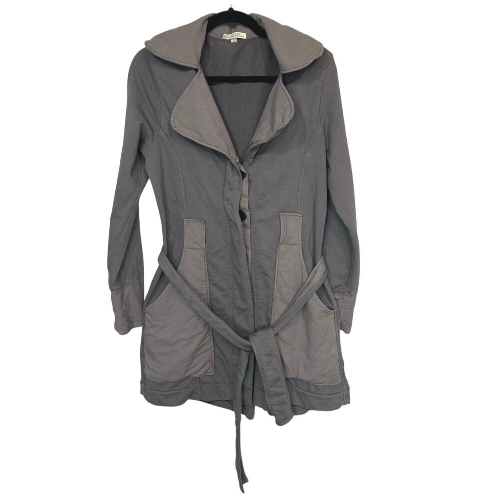 Prairie Underground Coat Small Button Up Belted Cotton Patch Pockets Collared